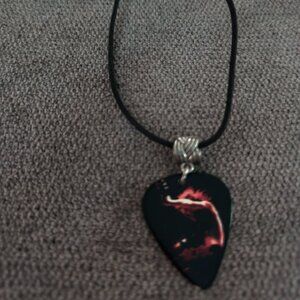 AC / DC ANGUS YOUNG GUITAR PICK NECKLACE - EARRINGS SET